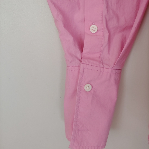 COS Oversized Cotton Poplin Button Down Shirt Pink Size 6 - Picture 13 of 15